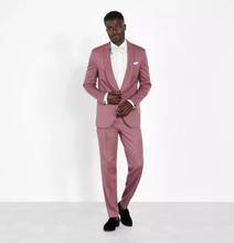 Dusty Pink Men Suits Costume Homme Marriage Prom Shawl Lapel Terno Masculino Slim Fit Groom Blazer Wedding 2 Pcs(Jacket+Pant) 2024 - buy cheap
