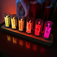 6-Digit Color Nixie Tube Alarm Clock Solid Wood RGB Glow Tube Clock LED Digital Gift Desktop Decor 2024 - buy cheap