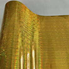 Envoltório holográfico do carro do filme do vinil do ouro escovado do cromo do brilho folha com bolhas de ar livre auto adesivo do carro que envolve 2024 - compre barato
