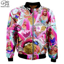 Men 3d winter Bomber Jackets Nicki Minaj USA hip hop rapper Print autumn zipper galaxy Flight Jacket casual unisex Harajuku coat 2024 - buy cheap