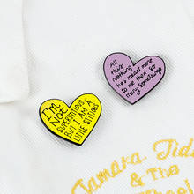 Broches creativos de Metal con forma de corazón para niñas, insignias esmaltadas para Chaquetas vaqueras, solapa, accesorios de moda para regalo 2024 - compra barato