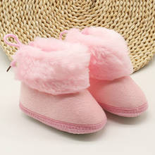 Botas de nieve para bebé, niño y niña, botas de invierno de piel de conejo, zapatos de felpa cálidos para niño, zapatos de algodón cálidos, botas 2024 - compra barato