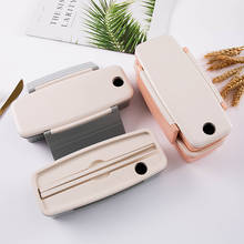 New Bamboo Fiber Lunch Box Student Adult Bento Boxes with Chopsticks Double Compartment Lunchbox Tableware 2024 - buy cheap