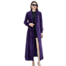 2022 Winter Jacket Women elegant Long Overcoat Female Mink Fleece Warm Jackets Manteau Femme Plus size slim mink fur coat 2024 - buy cheap