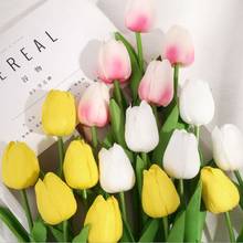 10pcs/lot PU Tulip Artificial Flower Bouquet For Home Wedding Decoration Real Touch Fake Flower Party Festival Supplies 2024 - buy cheap