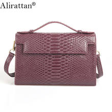 Alirattan 2021 New Ostrich Snake Handbags Designer Luxury Women Fashion High Quality Shoulder Messenger Crossbody Bag Makeup Bag 2024 - buy cheap