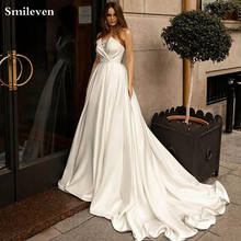 Smileven Satin Princess Wedding Dresses 2020 Strapless Lace Wedding Bride Gowns  Vestido De Noiva 2024 - buy cheap