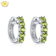 Natural Peridot Women's Clip Earrings Solid 925 Sterling Silver Elegant Style Top Quality Fine Jewelry Accessories for Gift New 2024 - купить недорого