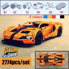 NEW es  MOC FORD GT  Sport Car MOC-10792 RC Engine Power Function Vehicle Fit Building Block Bricks Model Kid Toy Gifts 2024 - buy cheap