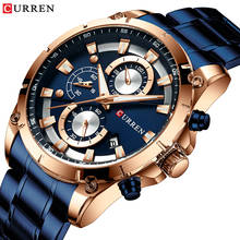 New CURREN Fashion Mens Watches Top Brand Luxury With Stainless Steel Sports Chronograph Quartz Watch Men Relogio Masculino 2024 - buy cheap