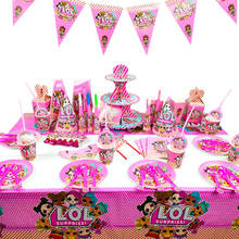 Из серии «LOL surprise» Куклы lols вечерние тема, светящееся украшение для чашка тарелка ложка подставка для свадебного торта активности для праздника для маленьких девочек, подарок 2024 - купить недорого