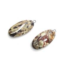 Natural Stone Picasso jades Pendants Elliptical shape Pendant for Jewelry Making Diy necklace accessories Size 17x35 mm 2024 - buy cheap