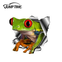 Jump Time 13cm x 12.3cm Frog Vinyl Sticker Torn Metal Bumper Decal Funny Car Stickers Window Bumper Animal 3D Car Styling 2024 - buy cheap