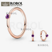 High-quality new s925 sterling silver boutique earrings, rose gold plated with zircons, simple and elegant, suitable for parties 2024 - buy cheap