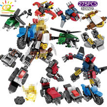 Toys 275pcs 10in 2 Armor Robot Ninjaed Mech Vehicle Helicopter Kai Figure Bricks for Boys Gift Building Blocks 2024 - buy cheap