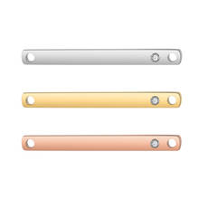 Conector de barra em branco com strass, espelho de aço inoxidável polido 32mm quadrado e transparente para pulseira 2024 - compre barato