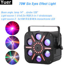 70W 6 Eyes Laser Strobe Effect Light 5X8w RGBA Single Color Beam Light Professional DJ Disco Stage Equipment  Lamp DMX Control 2024 - buy cheap