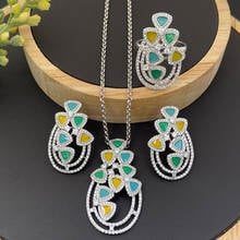 Lanyika Fashion Jewelry Set Basket Of Flowers Drip Oil Micro Inlay Necklace with Earrings and Ring for Women Banquet Best Gifts 2024 - buy cheap