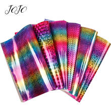 JOJO BOWS 22*30cm 1pc Faux Synthetic Leather Fabric Rainbow Gradient Illusion Laser Sheet Handmade Craft Supplies DIY Hair Bows 2024 - buy cheap