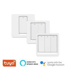 Tuya Smart Wifi Switch EU 1 2 3 Gang Push Button No Neutral Wire Required Switches Smartlife Works With Alexa Google Home 2024 - buy cheap