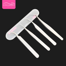 1 pcs Stainless Steel Eyelashes Tweezers Professional For Lashes Extension Silver Decor Anti-static Eyelash Tweezer Makeup Tools 2024 - buy cheap