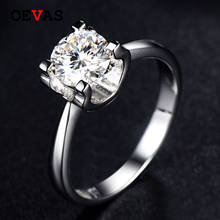 OEVAS 100% 925 Sterling Silver Engagement Rings For Women Sparking 1 Carat Moissanite Classical Wedding Bride Band Jewelry Gifts 2024 - buy cheap