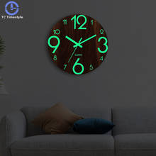 Wooden Wall Clock Luminous Number Hanging Clocks Quiet Dark Glowing Wall Clocks Modern Watches Home Decor Modern Christmas Gift 2024 - buy cheap