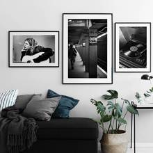 Nordic черный, белый цвет стены группа гитары Джаз портрет, холст, живопись Плакаты и принты настенные картины для комнаты домашний декор 2024 - купить недорого