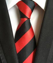 8cm New Design Tie High Quality Woven Necktie Red with Black Stripe 2024 - buy cheap