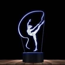 Rhythmic Gymnastic 3D Optical Illusion Night Lamp Gymnastics Ribbon Dancer Gymnastics Girl LED Night Light Decorative Table Lamp 2024 - buy cheap