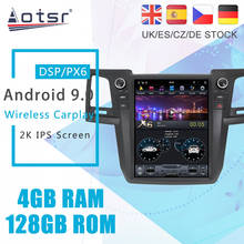 Fortunux-rádio automotivo com dvd, android 9, 128g, px6, tesla styel, para toyota hilux er 2002-2008, estéreo, multimídia, navegação gps 2024 - compre barato