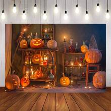 Mehofond Halloween Photography Background Pumpkin Lantern Candle Backdrop for Birthday Baby Shower Photo Studio Photophone 2024 - buy cheap
