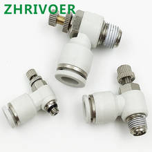 Male Thread Push to connect Fitting Elbow Pneumatic Speed Flow Controller Fittings White 4-12mm Tube - M5 1/8" 1/4" 3/8" 1/2" 2024 - buy cheap