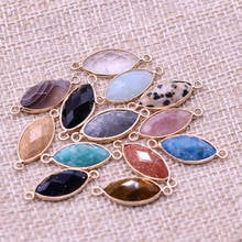 Natural Stone Connector Exquisite Section Horse Eye Shaped Semi-precious For Jewelry Making DIY Necklace Bracelet Accessory 2024 - buy cheap