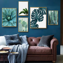 Green Plant Leaves Poster Print Wall Art Canvas Painting Picture for Living Room Cactus Monstera Decoration Nordic Home Decor 2024 - buy cheap