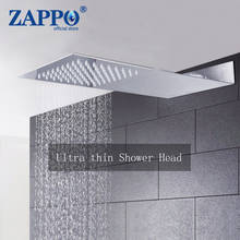 Zappo chuveiro banheiro de aço inoxidável ultrafino, cascata, chuveiro, cabeça de chuva, acabamento cromado, chuveiro quadrado 2024 - compre barato