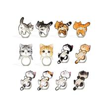 360 Degree Rotating Cute Cartoon Cat Finger Ring Holder Smartphone Stand Mobile Phone Holder For iPhone Huawei All Phone 2024 - buy cheap