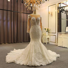 Vestido de noiva com cauda longa e laço estilo sereia, 2022 2024 - compre barato