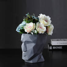 Creative Origami Geometric Human Head Vase Flower Pot Flower Arrangement Plant Potted Resin Vase Office Living Room Decoration 2024 - buy cheap