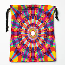 Custom Mandala Drawstring Bags Wedding Party Christmas Gift Pouches Packing 18x22cm Satin Fabric Storage Bag 12.2 2024 - buy cheap