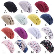 Women Satin Lined Sleep Cap Hair Loss Chemo Elastic Wide Band Slouchy Beanie Hat 2024 - buy cheap