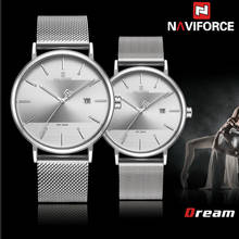 NAVIFORCE Men Women Couple Wristwatch Top Brand Luxury Waterproof Man Watch Stainless Steel Fashion Quartz Male Lady Clock 3008 2024 - buy cheap