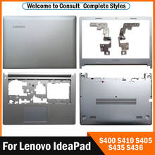 Nova capa de laptop a/moldura dianteira/capa/caixa inferior/dobradiças para lenovo s400 s410 s405 s435 s436no com tela de toque, sliver 2024 - compre barato