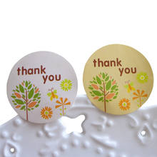 Pegatinas de sellado autoadhesivas, paquete decorativo, sello para etiquetas adhesivas para hornear, blanco, Redondo "Thank you", 120 Uds./lote 2024 - compra barato