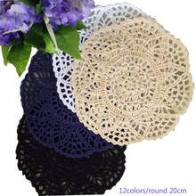 Handmade Round cotton placemat cup coaster mug tablecloth wedding table place mat cloth lace Crochet tea coffee doily dish pad 2024 - buy cheap