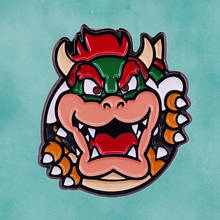 Bowser-broche de Super Smash Bros, rey de los Koopas, esmalte, Princesa Peach, seta, reino, gran demonio, videojuego 2024 - compra barato