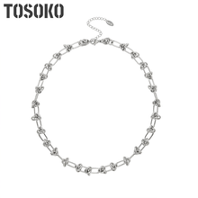 TOSOKO-pulsera de cadena de eslabones para mujer, joyería de acero inoxidable, cadena exagerada de Hip Hop, BSE185 2024 - compra barato