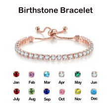 Pulseira feminina de zircão camada única cor prata dupla justo bracelete de tênis joias ajustável fivela deslizante bracelete dfh133m 2024 - compre barato