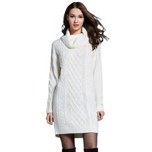 AECU Female Winter Sweater Pullover Long Sleeves Bodycon Turtleneck Mini Women Jumper Dresses Knitted Striped Female Dress 2024 - buy cheap