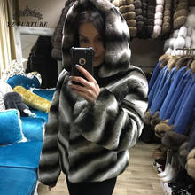 2021 inverno venda quente casaco feminino de pele de coelho rex natural real alta qualidade 100% pele de coelho rex genuíno cor chinchila roupa externa 2024 - compre barato
